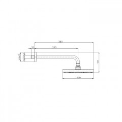 BOSSINI ELIOS Верхний душ250 мм., с настенным держателем 300 мм., цвет черный матовый