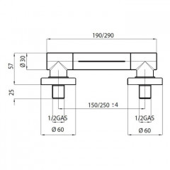 Bossini CASCATA-WALL Излив для ванной или душа КАСКАД, цвет хром