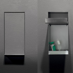 ANTONIO LUPI SESAMO Держатель для дозатора или для зубных щеток, встраиваемый в стену, из нержавеющей стали AISI 304, отделка алюминий