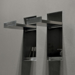 ANTONIO LUPI SESAMO Держатель для дозатора или для зубных щеток, встраиваемый в стену, из нержавеющей стали AISI 304, отделка алюминий