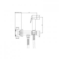 Bossini Ггиенический душ с прогрессивным смесителем, цвет: шланг из латуни дв. фальцевания 1250мм, сатинированное золото