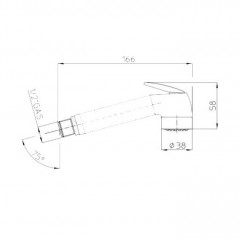 BOSSINI Комплект запорный вентиль 1/2M лейка с клапаном подачи из латуни NIKITA-GOM - шланг латунный дв.фальцевания 125 см - хром