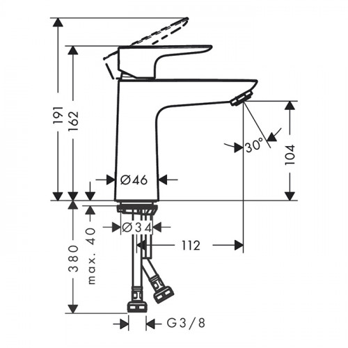 Hansgrohe Talis E Смеситель для раковины, на 1 отв., излив 11.2см, h10.4см, цвет: белый матовый