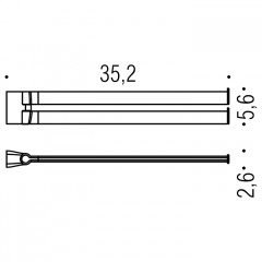 Colombo Trenta Полотенцедержатель 35см, двойной, цвет: черный матовый