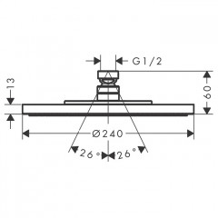 Axor Starck Верхний душ 24см., 1jet, без держателя, цвет: шлифованная медь