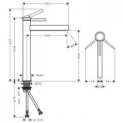 Hansgrohe Finoris Смеситель для раковины, 1 отв., с донным клапаном, цвет: хром