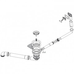 Hansgrohe D14-10 Слив-перелив для раковины, с ручным управлением, цвет: нержавеющая сталь