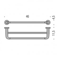 Colombo Basic Полотенцедержатель двойной 46см, цвет: хром