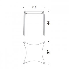 Colombo Complementi Табурет, ножки-аллюминий серый, сиденье-пластик, цвет: белый