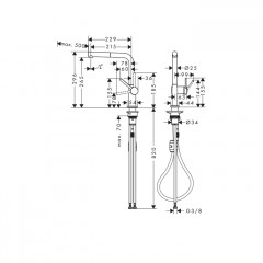 Hansgrohe Talis M54 Кухонный смеситель однорычажный, 270, с вытяжным изливом 1jet, цвет: хром