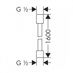 Axor Starck Шланг для душа 160см., с цилиндрическими гайками, цвет: черный матовый