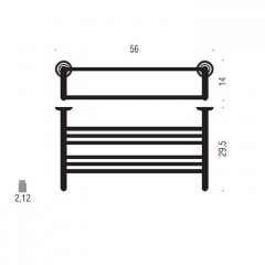 Colombo Hermitage Полотенцедержатель большой, 56х14см, цвет: античная бронза