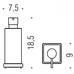 Colombo Look Дозатор для жидкого мыла, настольный, цвет: PVD графит полированный/матовое стекло
