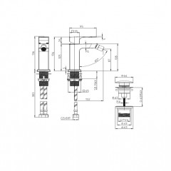 BOSSINI GILLO Смеситель для биде GILLO с донным клапаном 1/4 и гибкая подводка из нерж. Стали, цвет хром