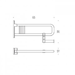 Colombo Complementi Поручень для инвалидов, 65см, с держателем для т/б., цвет: хром