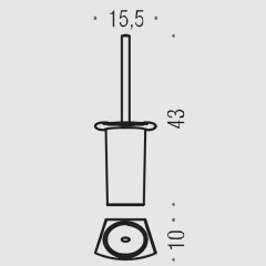 Colombo Land Туалетный ёрш, подвесной, цвет: хром/матовое стекло