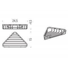 Colombo Basic Угловая металлическая полочка 24.5x15x4.5см, цвет: хром