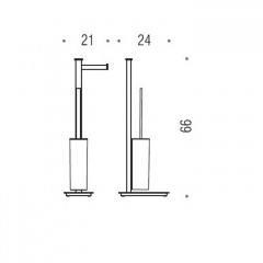 Colombo Units Напольная стойка с держателем т/б и ершом, SX, цвет: черный матовый