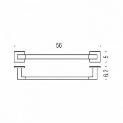Colombo Basic Q Полотенцедержатель 56см, цвет: черный матовый