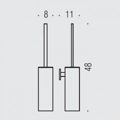 Colombo Look Туалетный ёрш, подвесной, ABS, цвет: PVD нержавеющая сталь