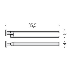 Colombo Nordic Полотенцедержатель двойной 35.5см, цвет: хром