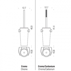 Colombo Road Туалетный ерш, подвесной, цвет: хром/матовое стекло