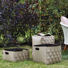 ADJ Корзинка Bottega, 35x35xH40 см., цвет: белый/панна котта