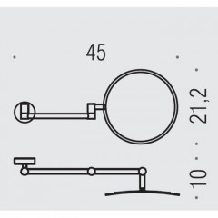 Colombo Complementi Зеркало косметическое, подвесное, 21.5см, х3, цвет: хром