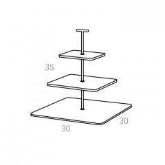 ADJ Сервировочная стойка 30x30xH35см., ручка "Т", цвет: эвкалипт/фурнитура хром