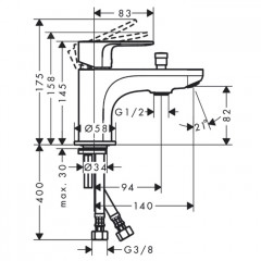 Hansgrohe Rebris E Смеситель для ванны/душа, 1 отв., цвет: хром