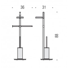 Colombo Planets Стойка с аксессуарами 88 см, цвет: хром