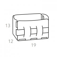 Colombo Adj Корзинка Mini Bottega, 12x19H13 см, цвет: черный/серый