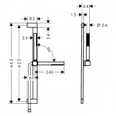 Hansgrohe Pulsify Душевой гарнитур, с ручным душем 1jet EcoSmart, и душевой штангой 65 см, цвет: хром