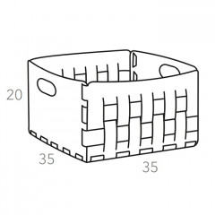 ADJ Корзинка Bottega, 35x35xH20 см., цвет: черный/серый