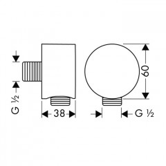 Axor Starck Fixfit Шланговое подсоединение, 1/2, цвет: шлифованный черный хром