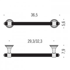 Colombo Hermitage Полотенцедержатель 36см, цвет: античная бронза