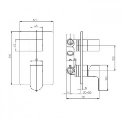 BOSSINI GILLO Наружная часть монорычажного универсального смесителя GILLO на 2-5 выходов, цвет хром
