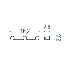 Colombo Mini Тройной крючок, цвет: PVD нержавеющая сталь