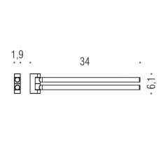 Colombo Mini Полотенцедержатель двойной, цвет: чёрный матовый