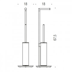 Colombo Mini Стойка напольная с держателем т/б, ерш H61,5cм D18cм, цвет:PVD нержавеющая сталь
