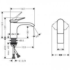 Hansgrohe Vivenis Смеситель для раковины, на 1 отв., цвет: белый матовый