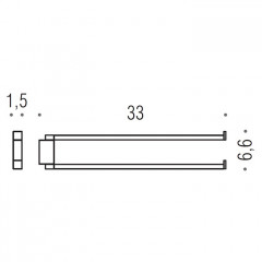 Colombo MiniQ Полотенцедержатель двойной, 33см цвет: PVD нержавеющая сталь