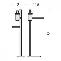 Colombo Units Стойка с аксессуарами, DX, держатель для т/б, дозатор для мыла, цвет: хром
