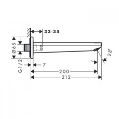 Hansgrohe Rebris E Излив на ванну, цвет: хром