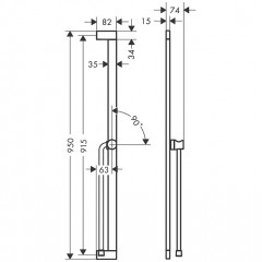 Hansgrohe Unica Душевая штанга S Puro 90 см со слайдером и шлангом Isiflex 160см, цвет: бронза