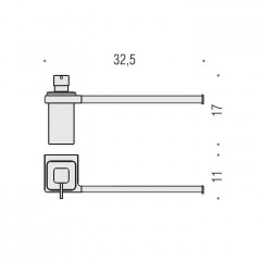 Colombo Lulu Полотенцедержатель 32см с дозатором, цвет: PVD золото/матовое стекло