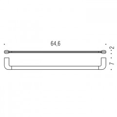 Colombo Trenta Полотенцедержатель 64см, цвет: PVD графит матовый