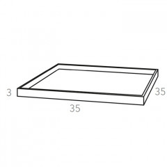 ADJ Поднос Mondo, 35x35xH3 см., цвет: серый/черный