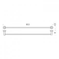 Colombo Plus Полотенцедержатель 83.5см, цвет: PVD нержавеющая сталь