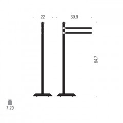 Colombo Hermitage Стойка с 2-мя полотенцедержателями, напольная, 84.7см, цвет: античная бронза
